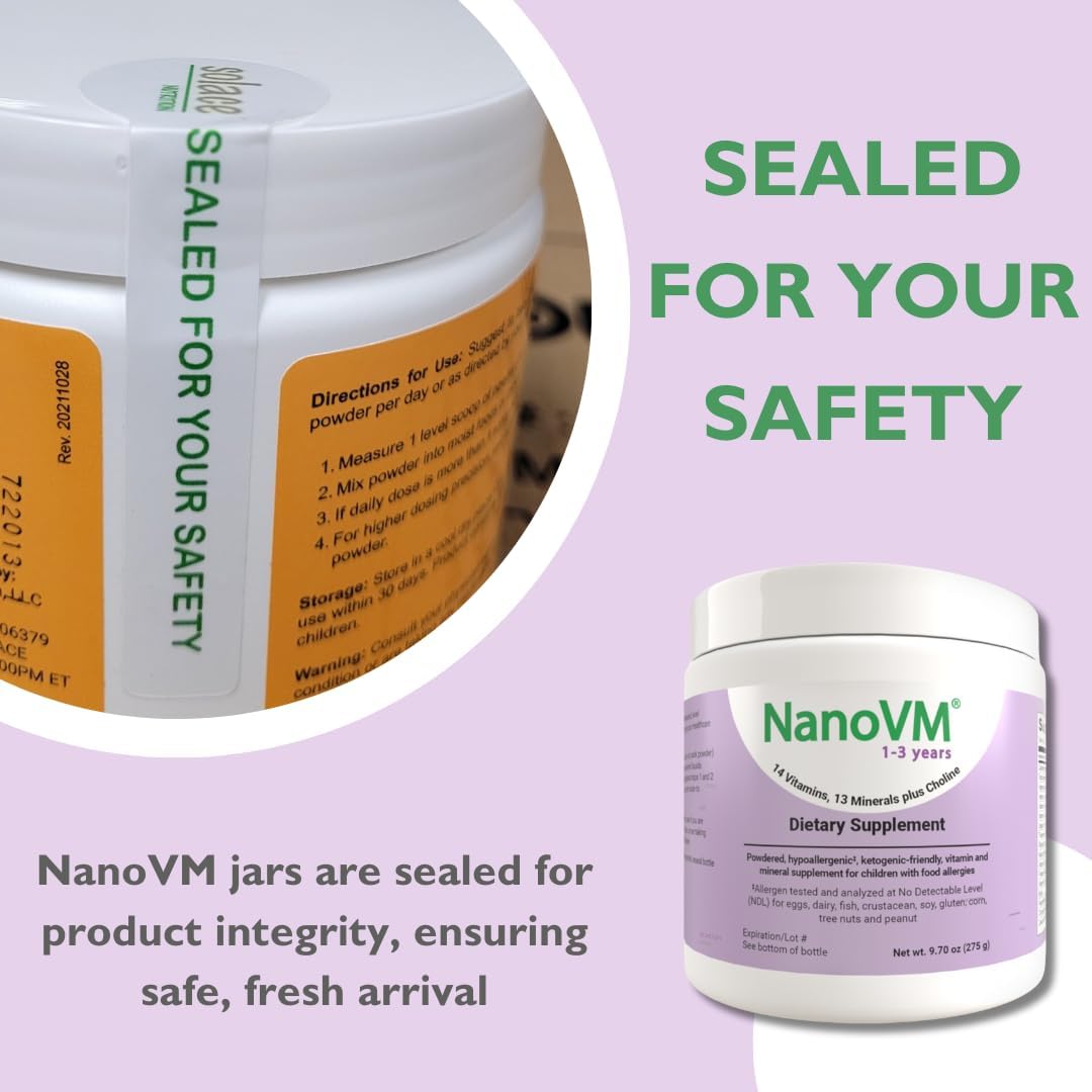 NanoVM 1-3 Years Allergen-Free Multivitamin Powder, Unflavoured, 275g - görsel 6