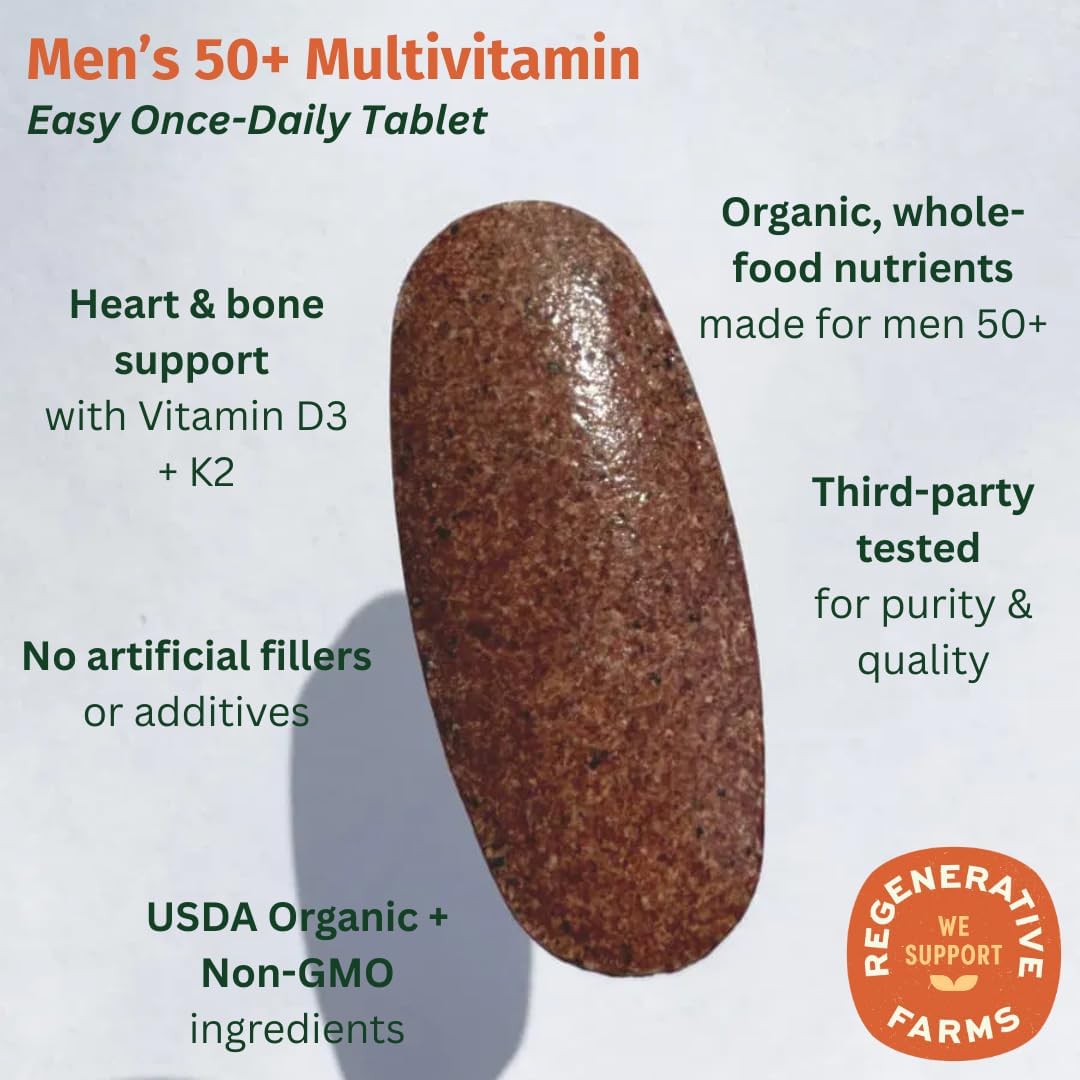 Once-daily Multivitamin for Men 50+, 19 Vitamins from Herbs & Superfoods, Supports Prostate Health, Energy Levels, and – Image 3