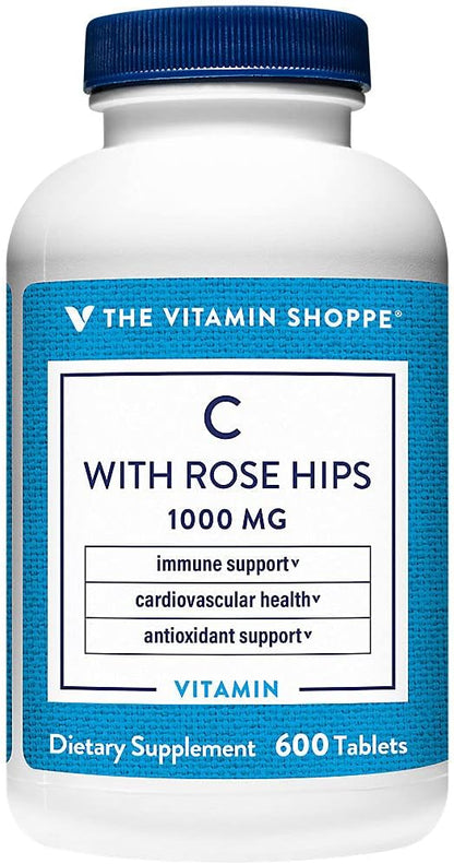 The Vitamin Shoppe C-1000 with Rose Hips 600 Tablets