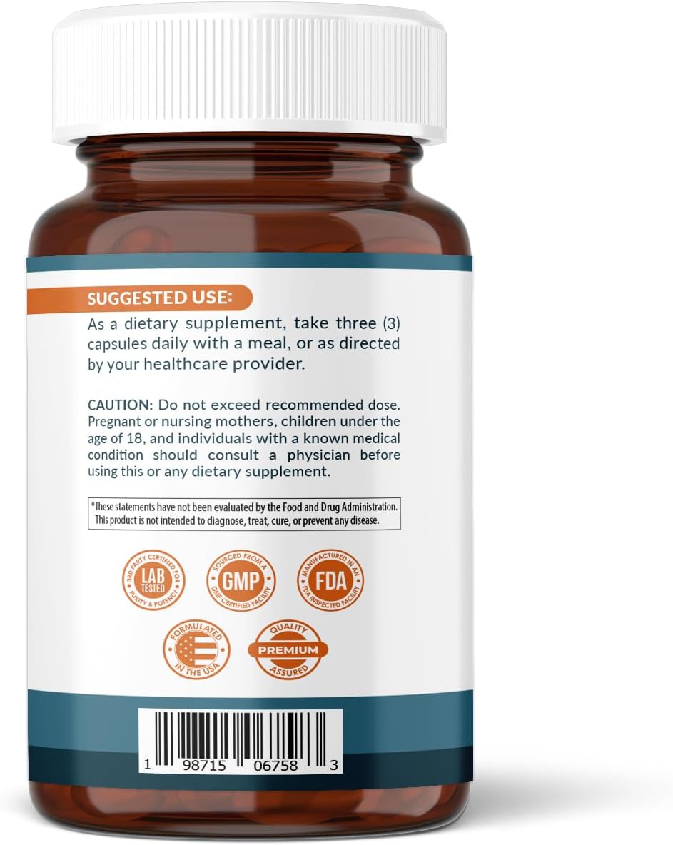 L-Tryptophan Supplement, 1500mg, 240 Capsules, Night-time Formula, Non-GM – Image 2