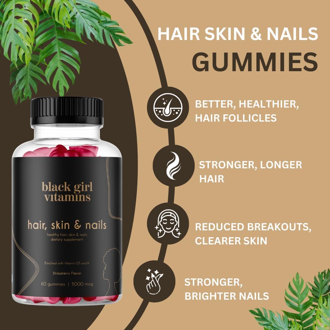 Black Girl Vitamins Look Good Feel Good Bundle – Hair, Skin & Nails, Vitamin D3 2000IU & Once a Day Multivitamin – Women's's – Image 5