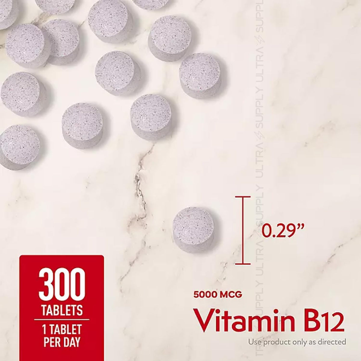 Members Mark Vitamin B12 (300 Tablets) Quick – Pleasant cherry flavour with no artificial additives – Image 3