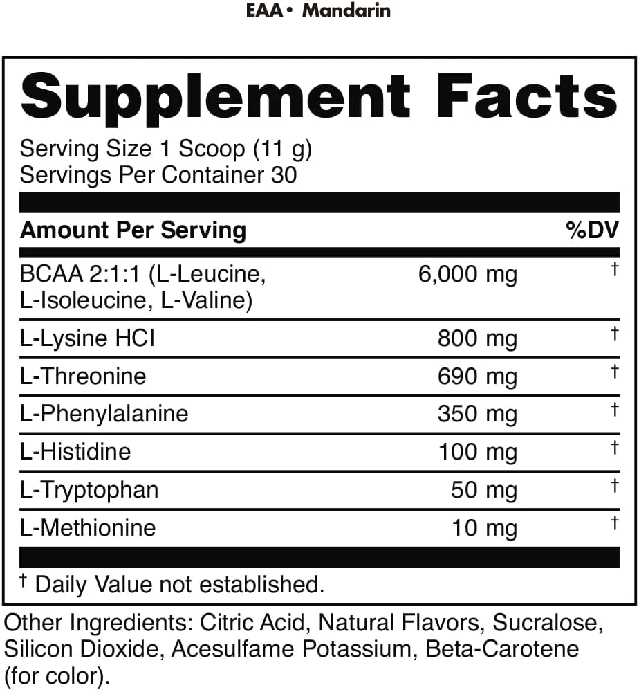 Bucked Up Essential Amino Acids - EAA Powder - Mandarin Flavour - 30 Servings – Image 5