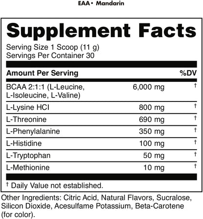 Bucked Up Essential Amino Acids - EAA Powder - Mandarin Flavour - 30 Servings – Image 5