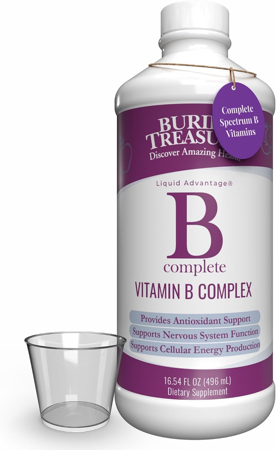 Buried Treasure B Complete Liquid Vitamin B Complex – Methylated B12 & B9, Vegan, Sugar free - görsel 1