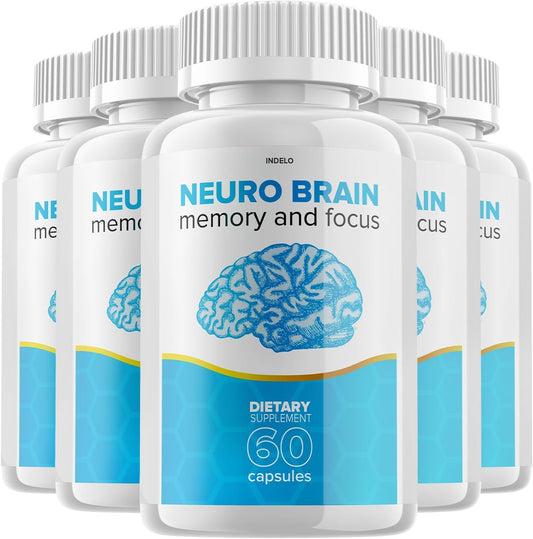 (5 Pack) Neuro Brain and Focus Supplement, – Memory Support: The natural ingredients in Neuro Brain may assist – Image 1