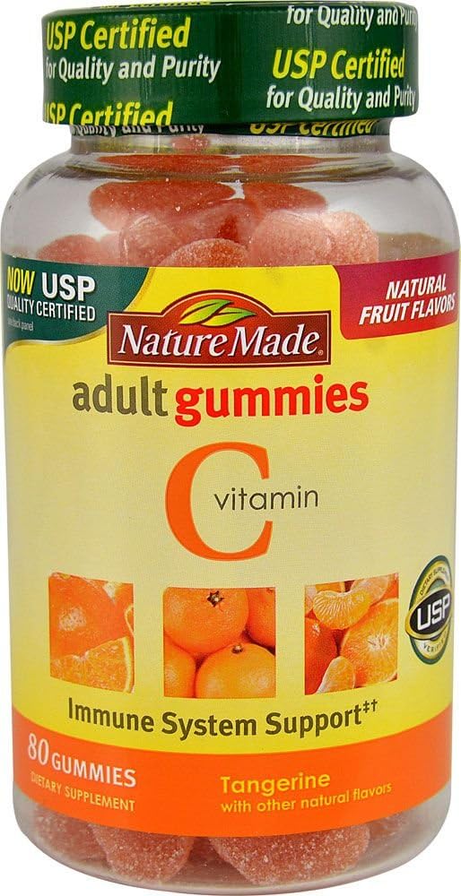 Nature Made Vitamin C Adult Gummies, Tangerine - 80 Gummies (Pack of 4) - görsel 1