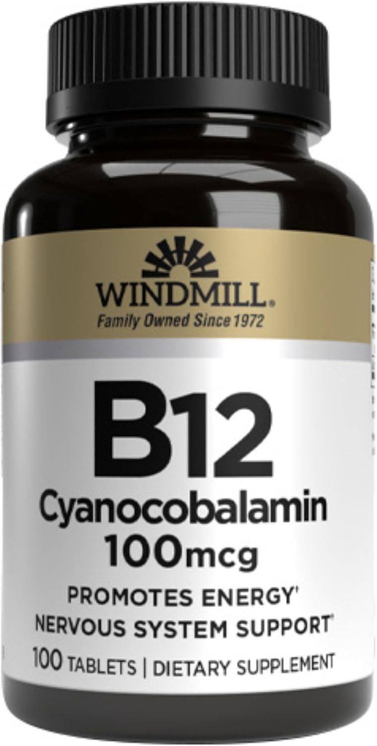 Windmill Vitamin B-12 100 mcg Tablets, 100 Count (Pack of 2) - görsel 2