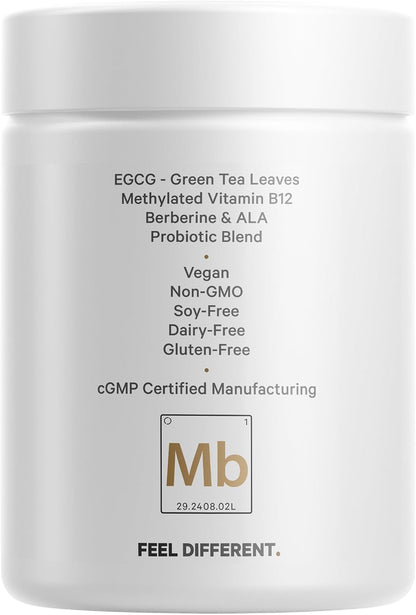Codeage M-Burn Optimised Supplement - Decaffeinated Green Tea (50% EGCG), Berberine, Akkermansia Probiotic, Vitamin B12 - 60 – Image 8
