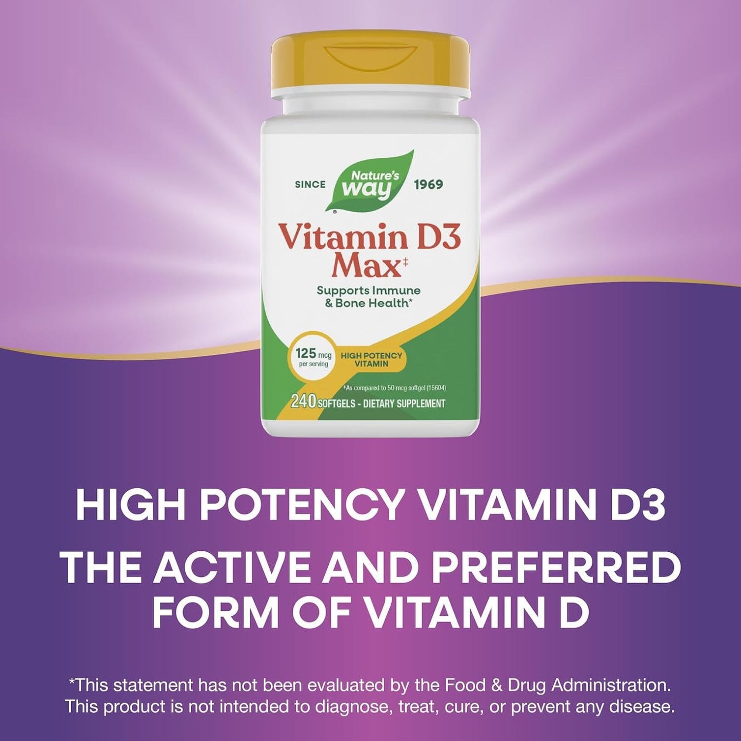 Nature's Way Vitamin D3 5000 IU, 240 Softgels - görsel 4