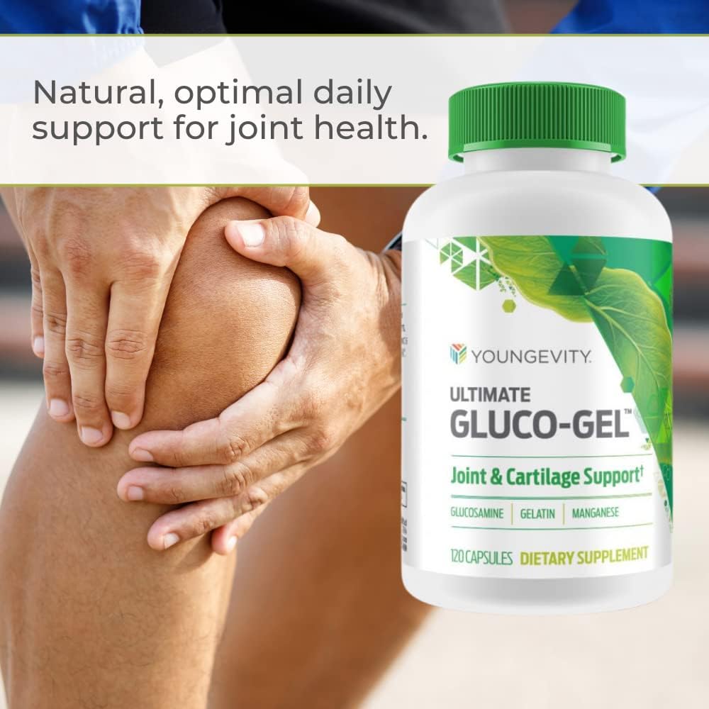 Youngevity Ultimate Gluco-Gel - for Bones, Tendons & Cartilage | Contains Glucosamine, Gelatine & Manganese | 240 Capsules - görsel 3