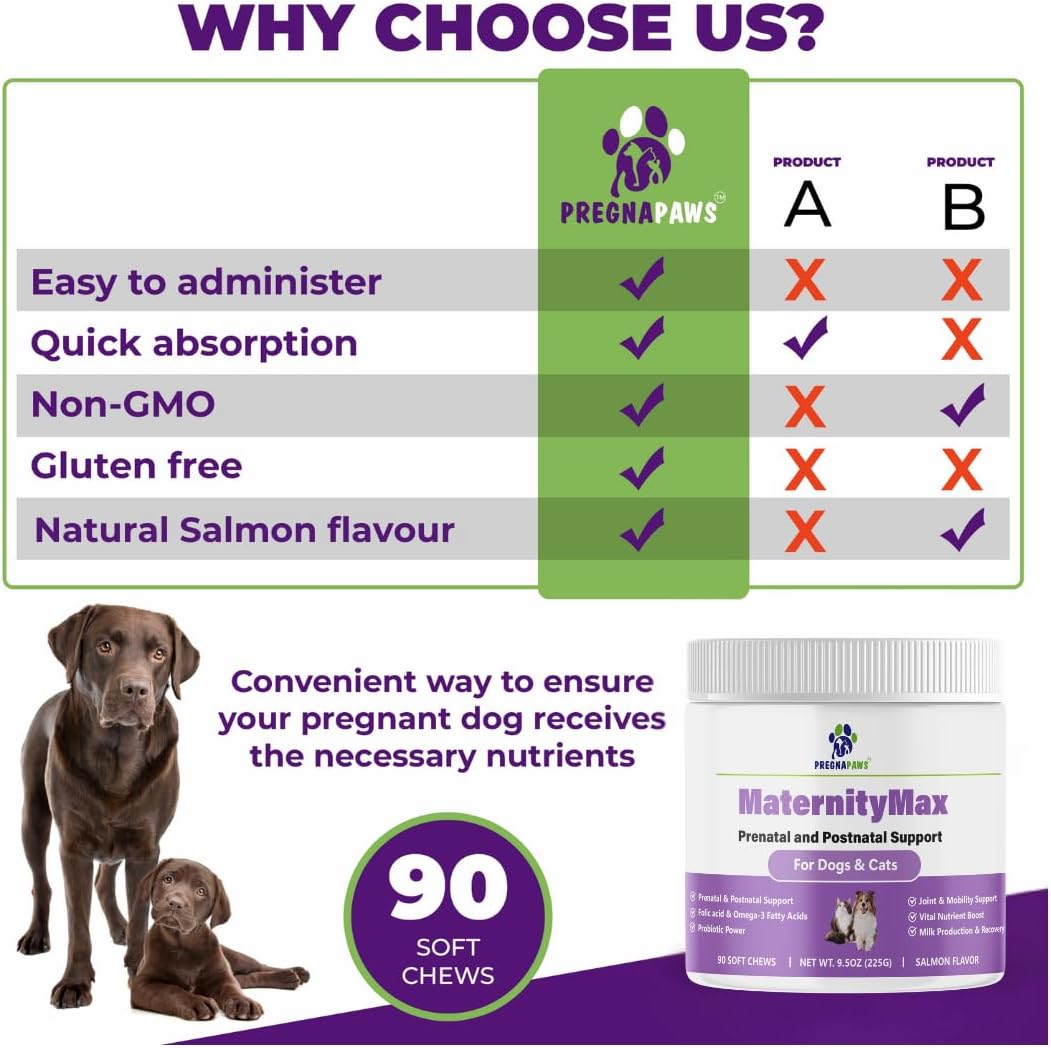 Prenatal Vitamins for Dogs & Cats – Pre & Postnatal Supplement with Probiotics, Glucosamine, MSM, CoQ10, & Essential – Image 5
