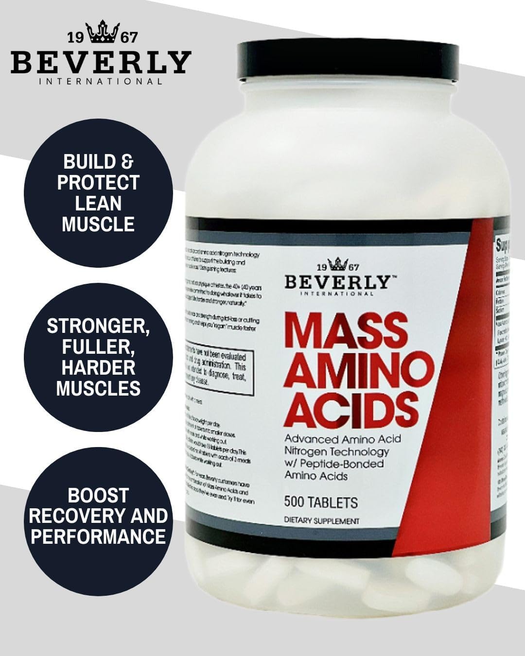 Beverly International Mass Amino Acids – 500 Tablets – Image 4