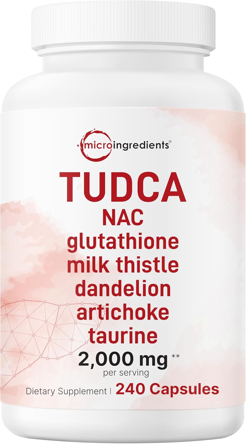Micro Ingredients TUDCA Bile Salts 2,000mg Supplement, 240 Capsules | 7-in-1 Complex with NAC, Milk Thistle, Glutathione, – Image 1