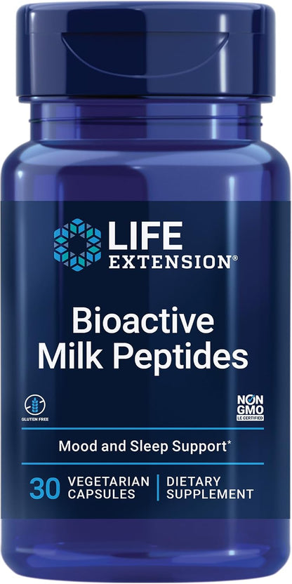 Life Extension Bioactive Milk Peptides - Sleep, Mood and Relaxation Support (30 Capsules)