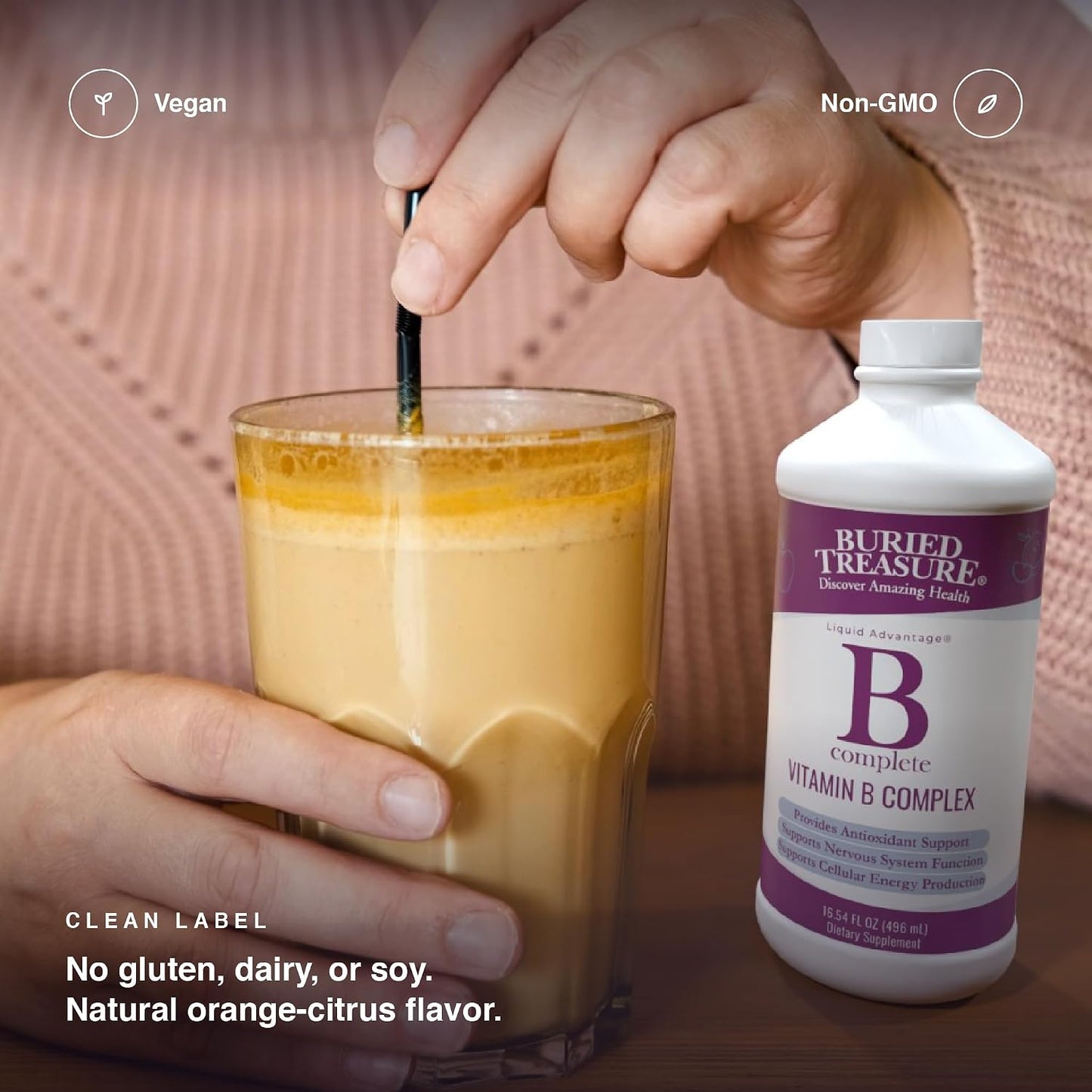 Buried Treasure B Complete Liquid Vitamin B Complex – Methylated B12 & B9, Vegan, Sugar free - görsel 7