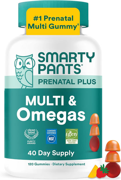 SmartyPants Prenatal Multivitamin Gummies, Omega 3 (DHA/EPA), Methylfolate, Biotin, Vitamin D3, C, Vitamin B12, B6, Vitamin – Image 1