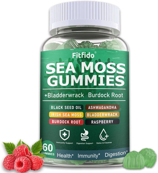 Irish Sea Moss Gummies 3000mg with Bladderwrack, 60 Count – Image 1