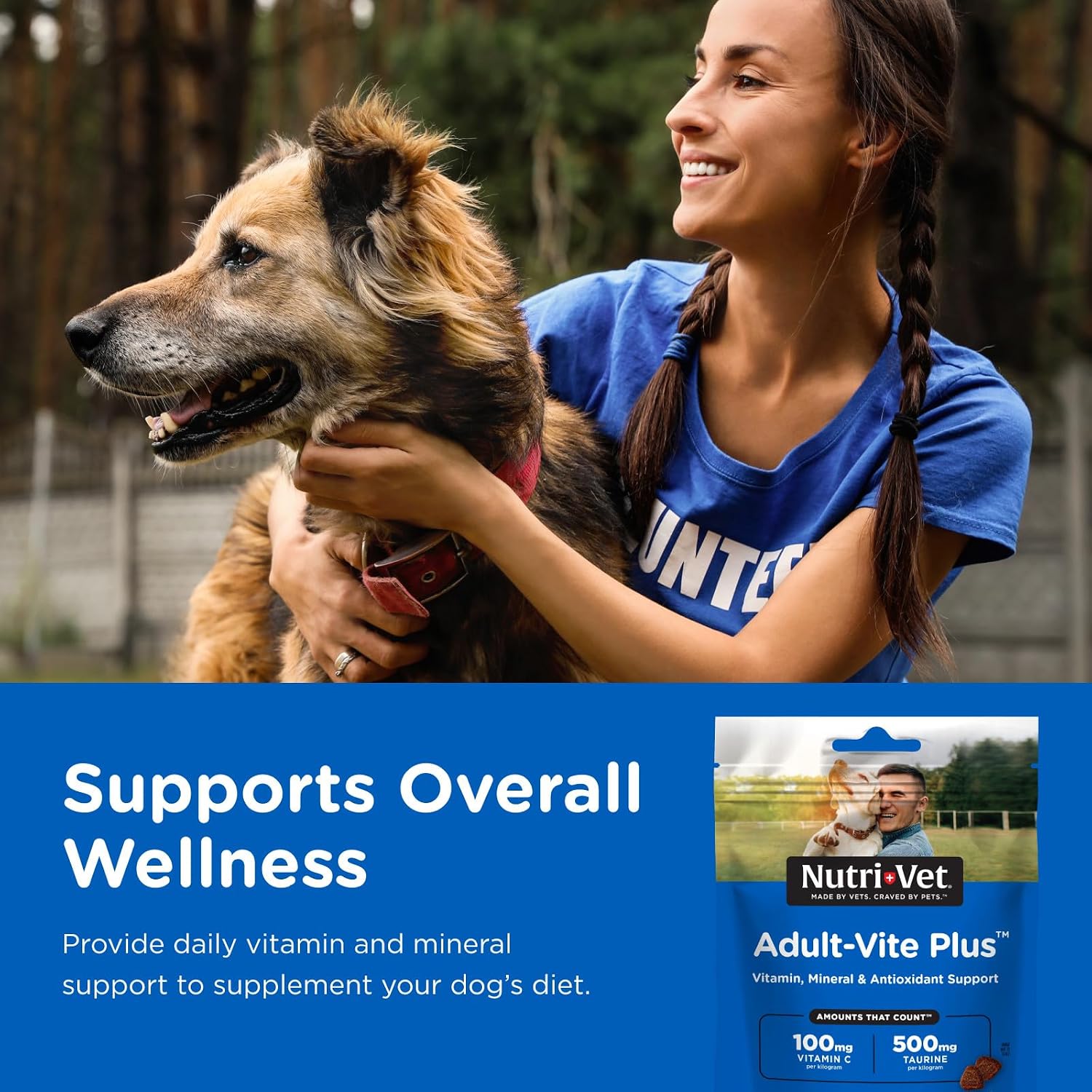 Nutri-Vet Adult-Vite Plus Dog Multivitamin Soft Chews, Daily Dog Supplement with Vitamins Minerals and Antioxidants, Supports Skin, Immune, Joint, and Gut Health, Tasty Chicken Flavour, 70 Count - görsel 2