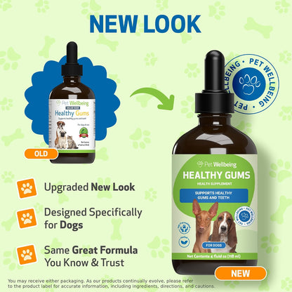 Pet Wellbeing Healthy Gums for Dogs - Topical Herbal Drops for Oral Care, 4 oz (118 mL)
