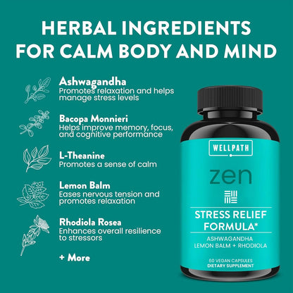 WellPath Zen Stress Relief Supplement + Mood Support