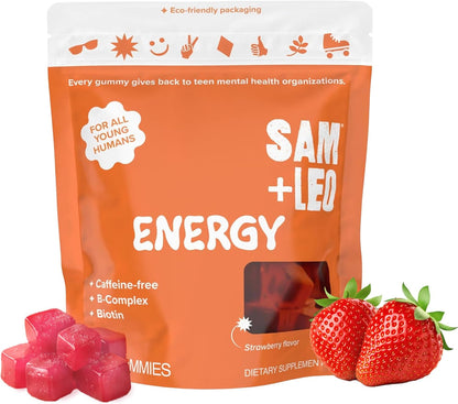 SAM+LEO Immunity Gummies with Elderberry, Echinacea, Zinc & Vitamin C – Kids Immune Support – Berry Flavour (60 Count)