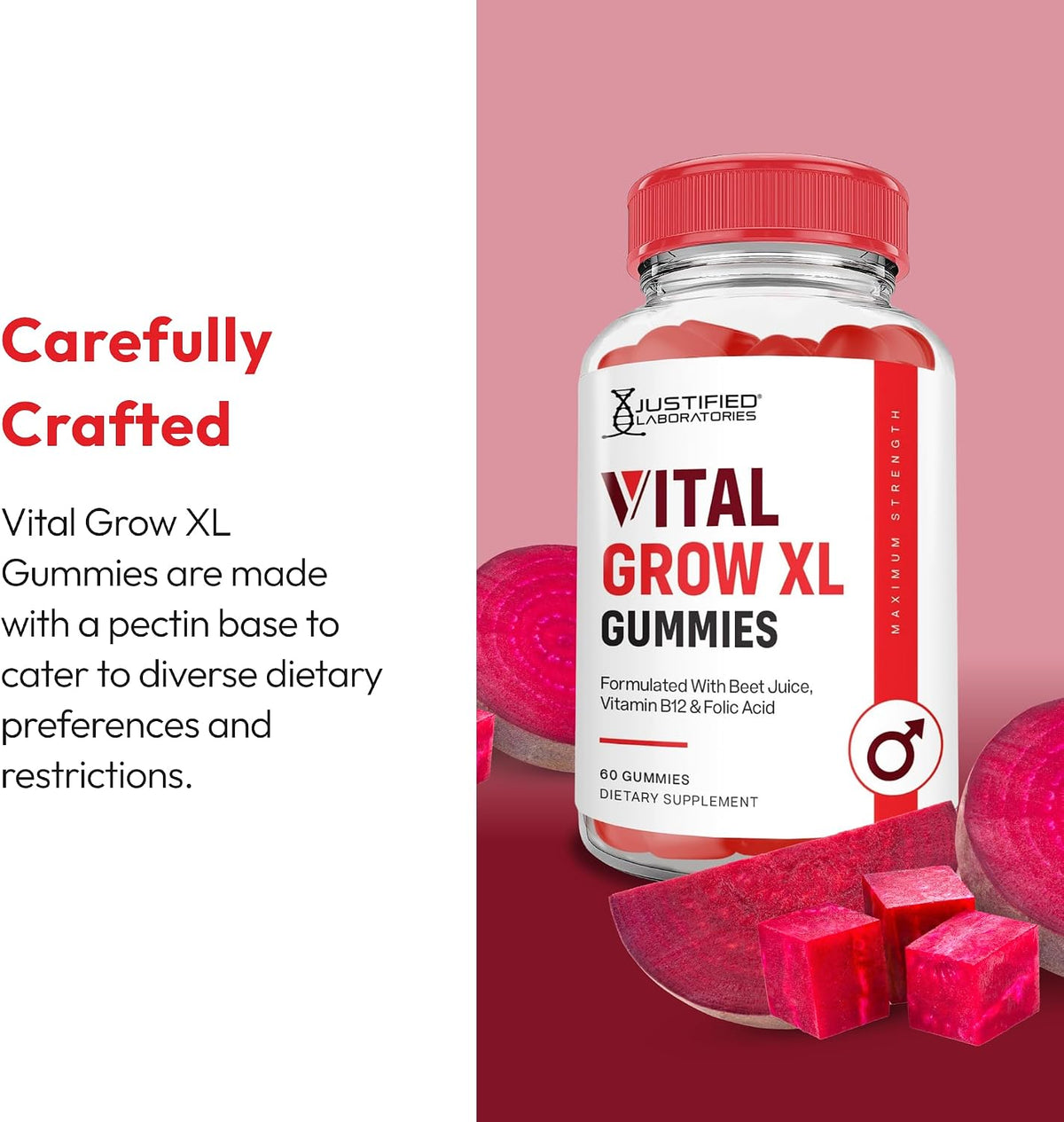 Justified Laboratories Vital Grow XL Gummies – Additional Nutrients: Some ACV gummies include complementary – Image 6