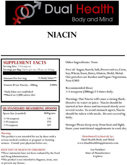 Niacin Powder (454 g) – Vitamin B3 Bulk Supplement, Immediate Release with Flush – Image 4