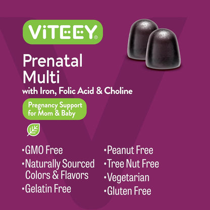 Viteey Prenatal Gummies with Iron, Folic – Folic Acid (Folate): Essential for the healthy development of the – Image 5