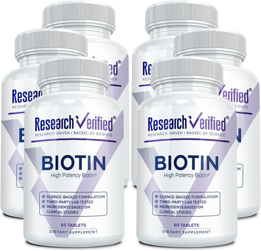 Research Verified Biotin – Pure Extra Strength Biotin 10000mcg – Hair, Skin, and Nails Vitamin – Third-Party Tested, Made in – Image 1