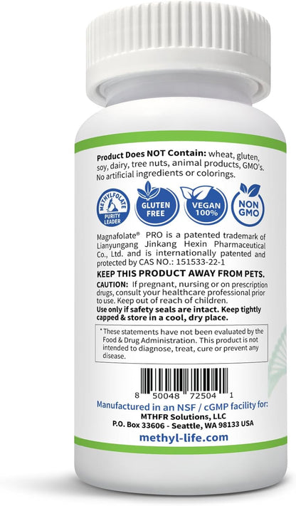 Methyl-Life® B-Methylated Chewable – 3 mg L-Methylfolate + Methyl B12 Sublingual Tablets (Methylcobalamin) | Active Folate & Vitamin B12 | Vegan, Non-GM, Gluten free