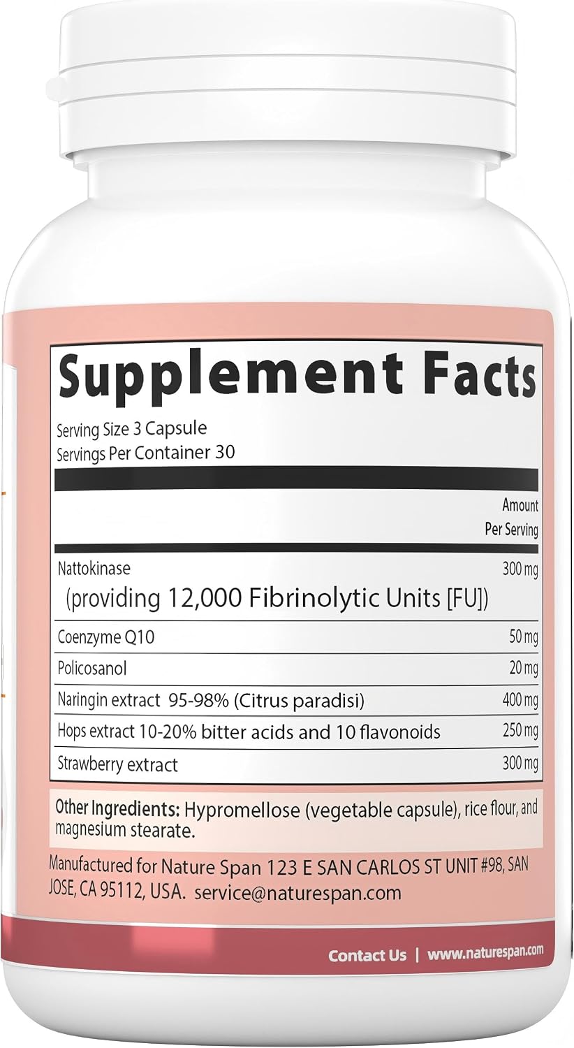 NATURESPAN Nattokinase 12,000 FU Supplement - 90 Capsules, Enzyme-Based Formula for Daily Wellbeing - görsel 2
