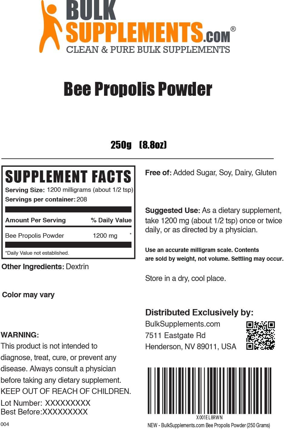 BulkSupplements Bee Propolis Extract Powder (250 g) - görsel 6