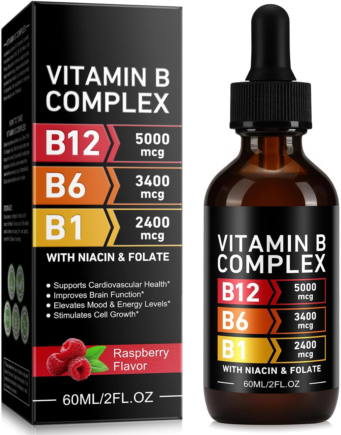 Frovetani Organic Vitamin B Complex - Liquid – Vitamin B1 (Thiamine Mononitrate) – Supports energy metabolism and – Image 1