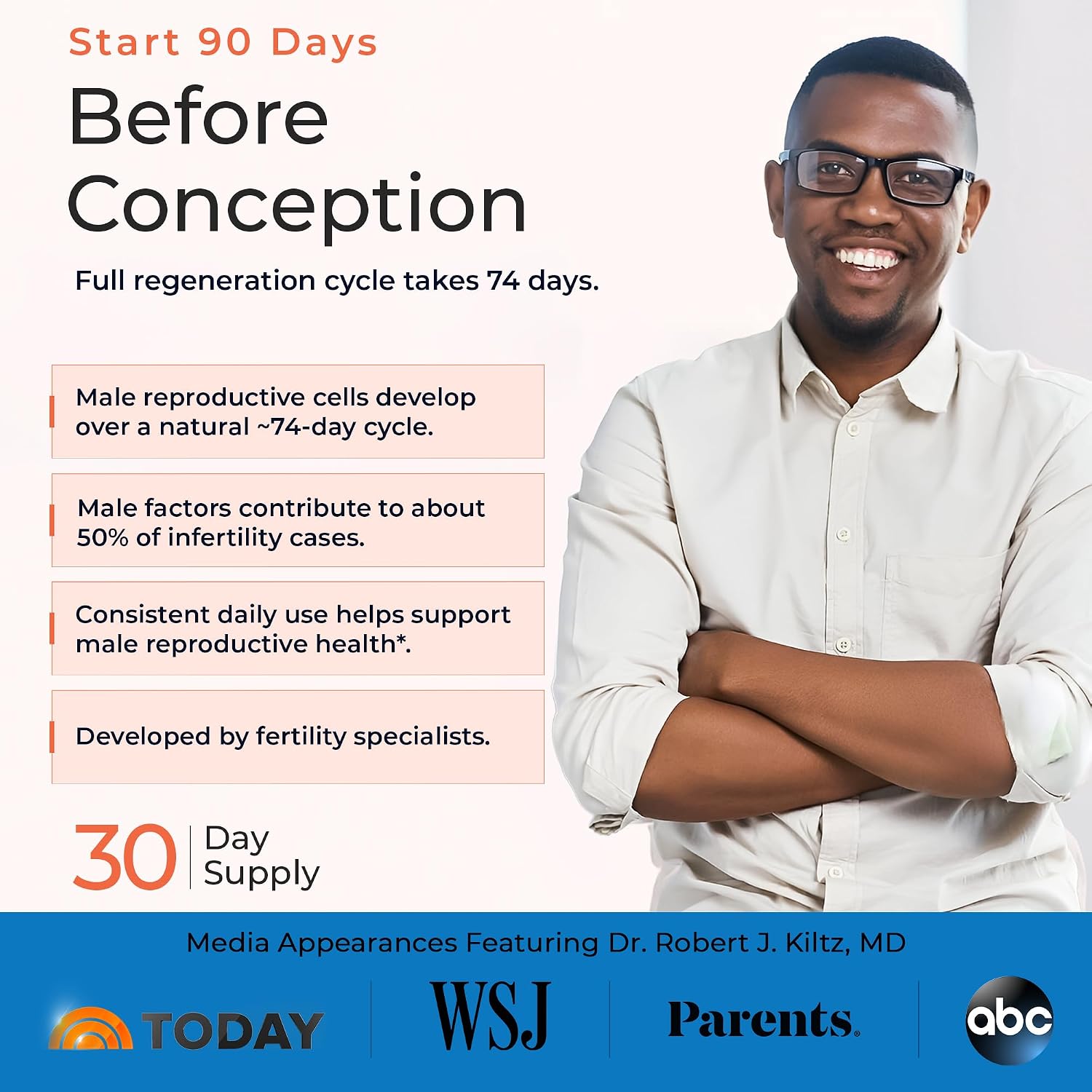 Molecular Fertility Male Preconception+ – Fertility Supplement for Men (30-Day Supply) - görsel 5