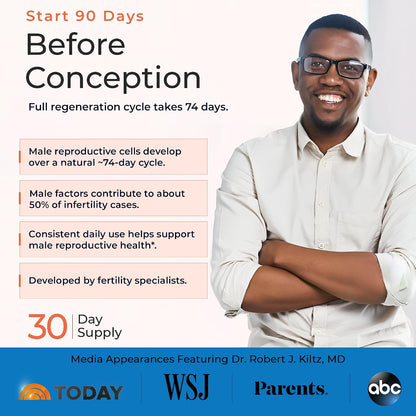 Molecular Fertility Male Preconception+ – Fertility Supplement for Men (30-Day Supply)