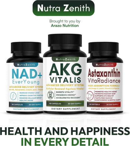 AKG Anti-Ageing & Energy Boost Supplement with Vitamin B6, Vitamin C & L-Arginine – 60 Capsules – Image 9