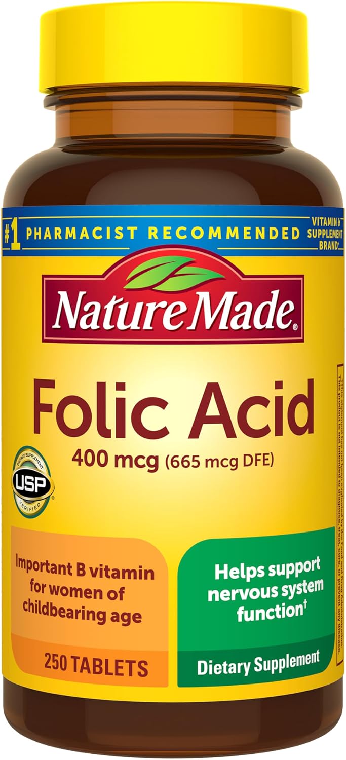 Nature Made Folic Acid Tablets, 400 mcg, 250 Count (Pack of 2) - görsel 3