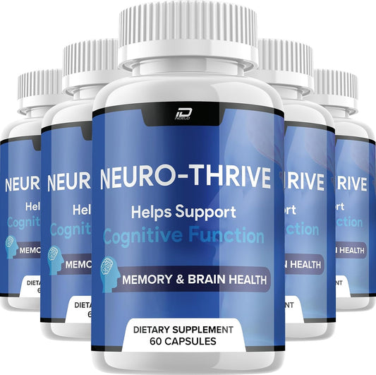 (5 Pack) Neuro Thrive Brain Supplement – Memory and Cognitive Support – 300 Capsules – Image 1