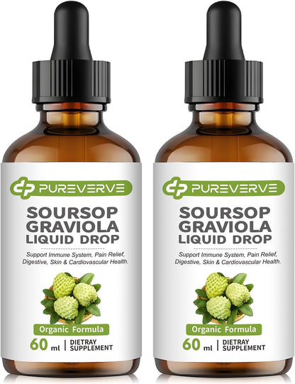 Soursop Graviola Liquid Drop for Cell – Immune and Antioxidant Support – Graviola extract plus vitamin C – Image 1