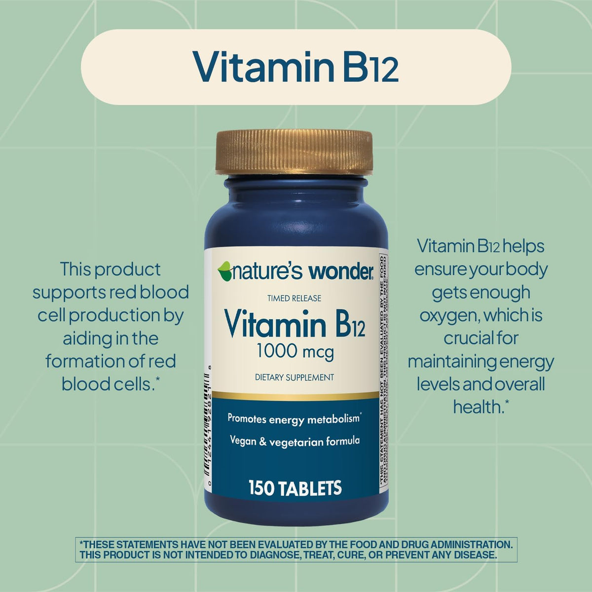Nature's Wonder Vitamin B12 1000 mcg – 150-day supply for long-term value – Image 6