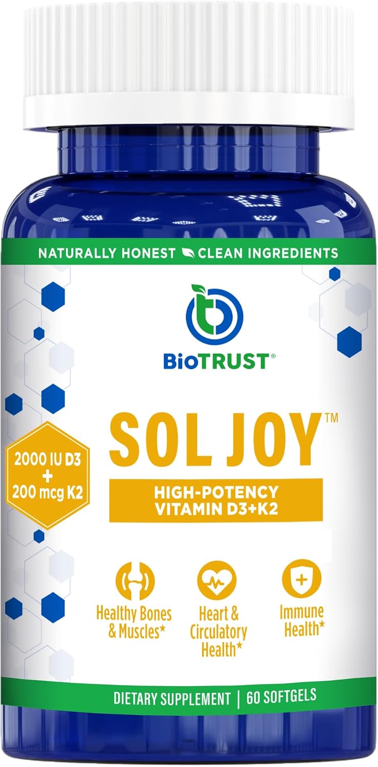 BioTrust Sol Joy, High-Potency Vitamin D3 K2 – High Potency (50 mcg) - görsel 1