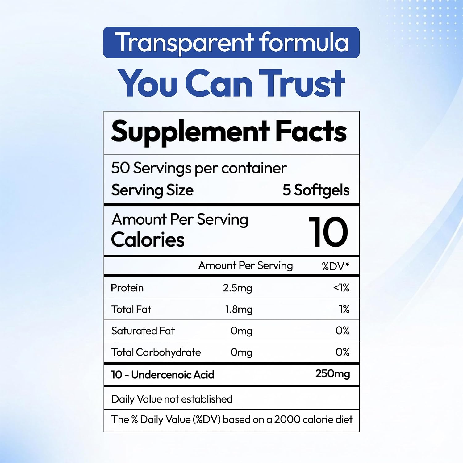 Undecylenic Acid 250 mg Soft-gels, 250 Count - görsel 4