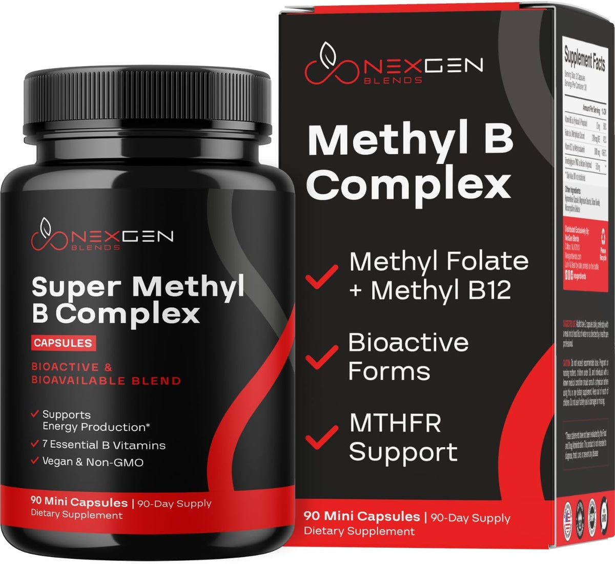Methylated B Complex Vitamin Supplement – – 5-MTHF (Methylfolate): The active form of folate, ready to use without – Image 1