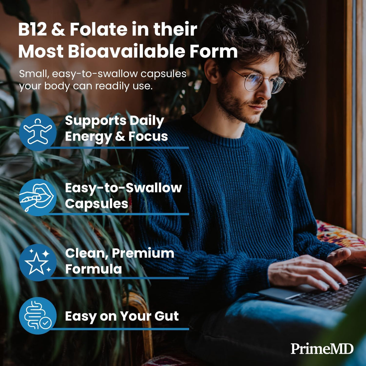 PrimeMD Methylated B Complex with B12 – Nervous system health: Methylcobalamin supports myelin sheath maintenance – Image 3