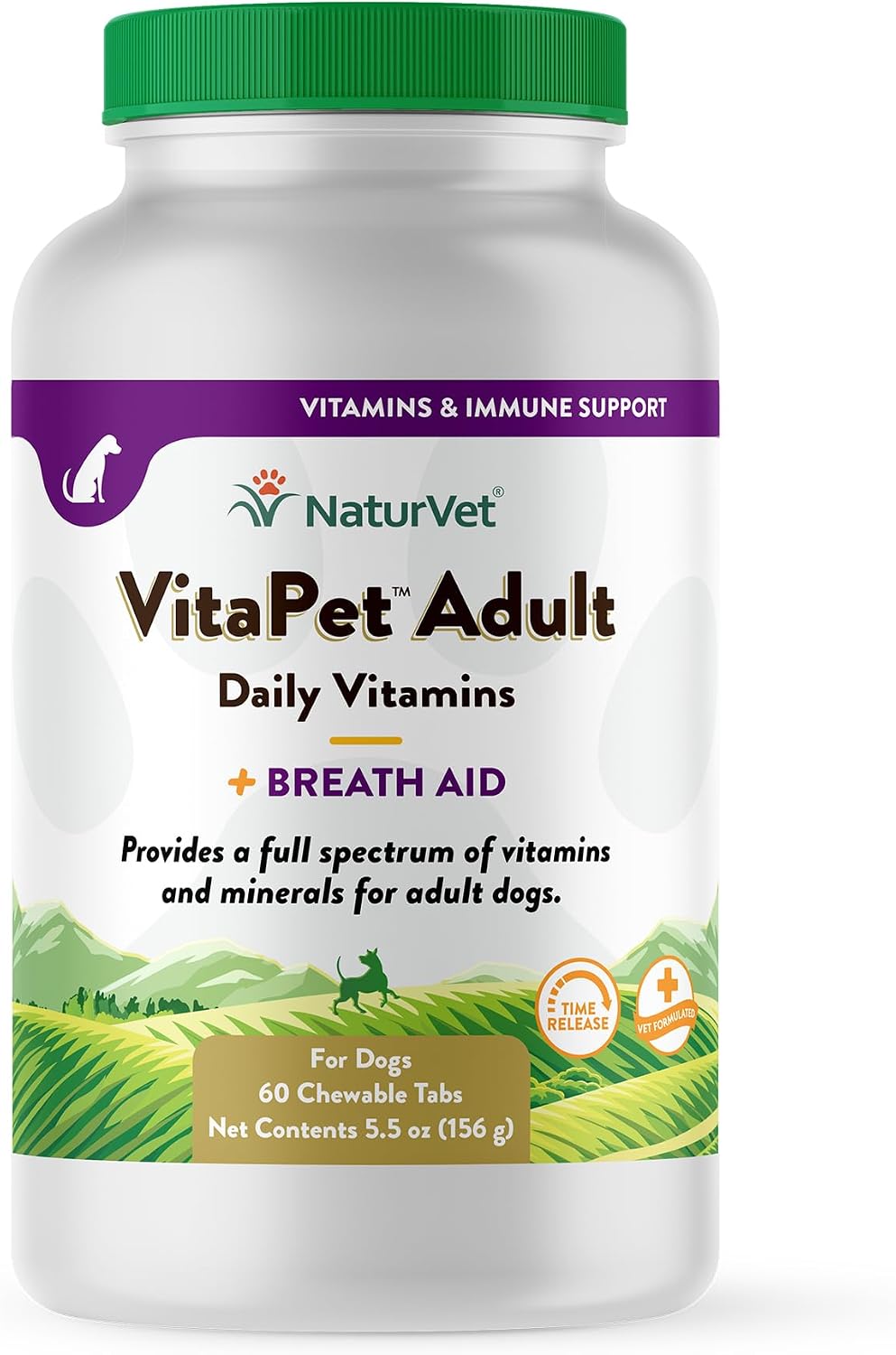 NaturVet VitaPet Adult Daily Vitamins for Dogs with Breath Aid, 60 Count - görsel 1