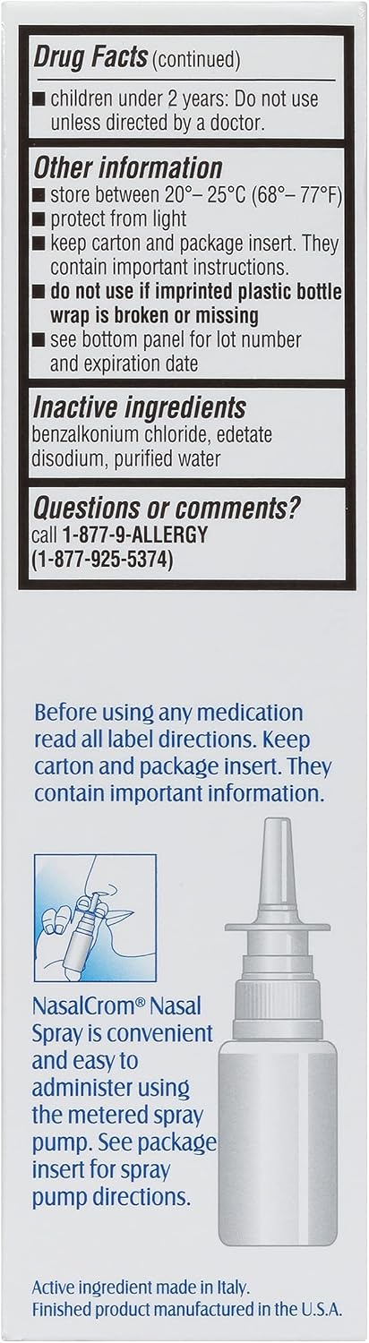 NasalCrom Nasal Spray Allergy Symptom – Safe for Children Aged 2 Years and Over: Paediatricians and allergists – Image 8