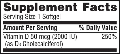 Member's Mark Vitamin D3 50 mcg (2000 IU) Dietary Supplement, 400 Softgels