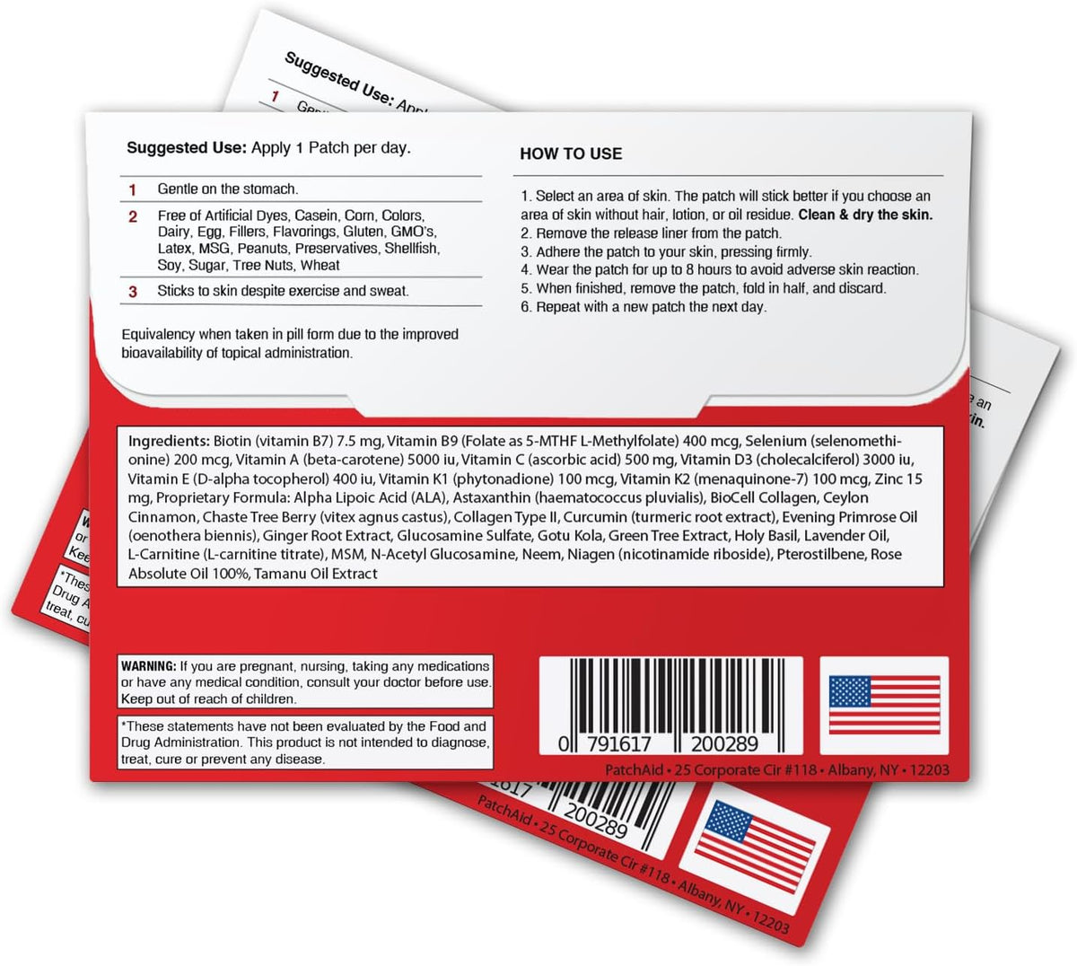 PatchAid Biotin Plus Topical Patch – 7.5mg – Antioxidant Blend: Alongside biotin, the patch includes vitamins A, – Image 2