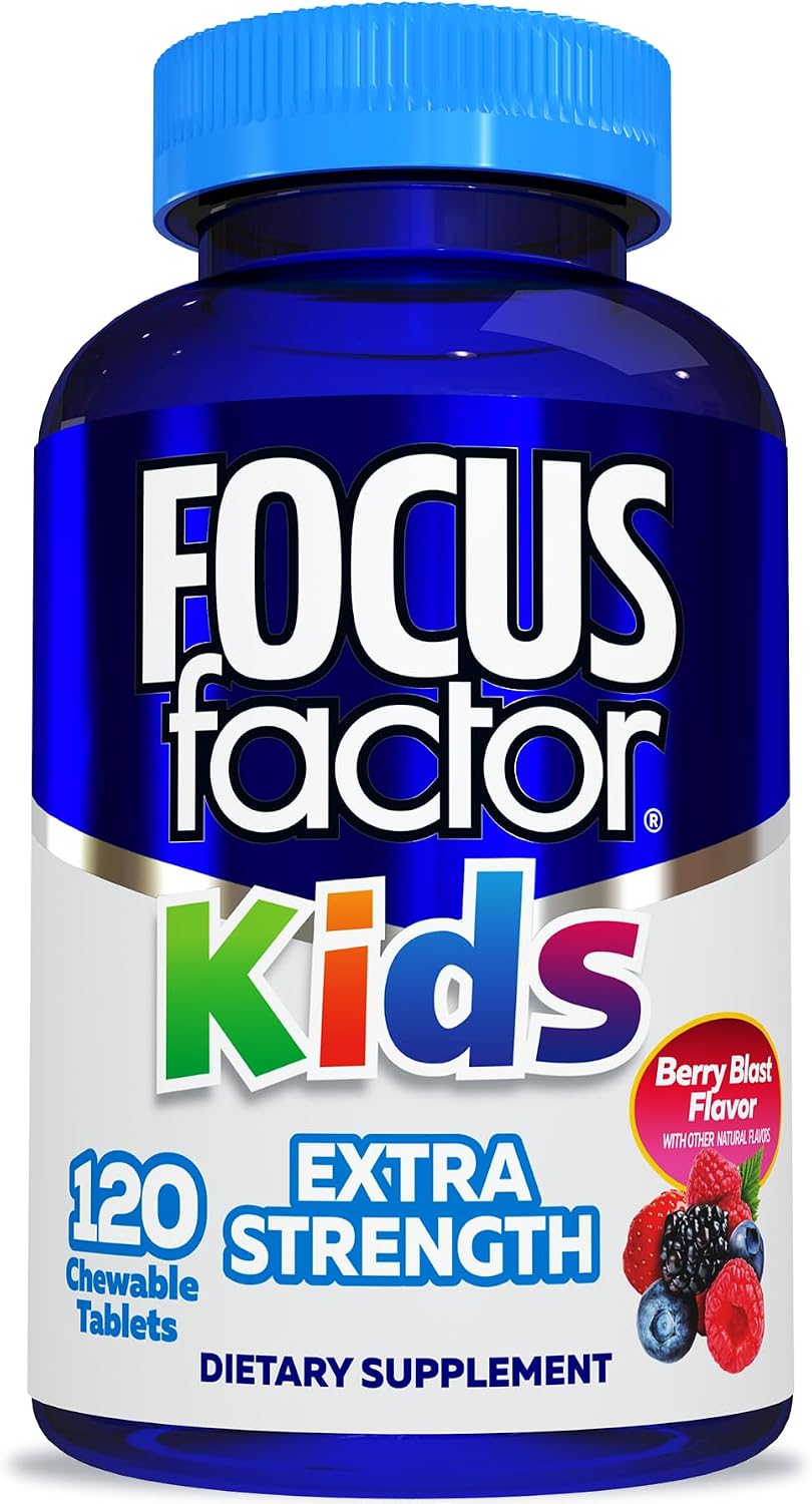 Focussed Factor Kids Extra Strength Daily Chewable – Brain Health Support – 120 Chewable Tablets - görsel 1
